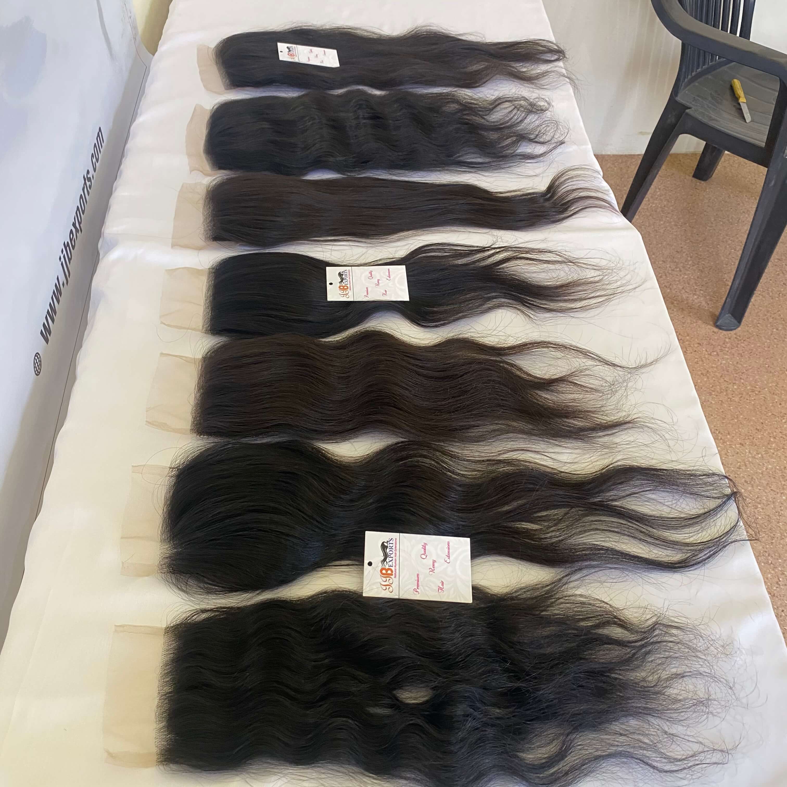 Thin Lace Clousre 4x4 5x5 6x6 Virgin Remy Brazilian Huma Hair With Weft Bundle - Color: Natural Black