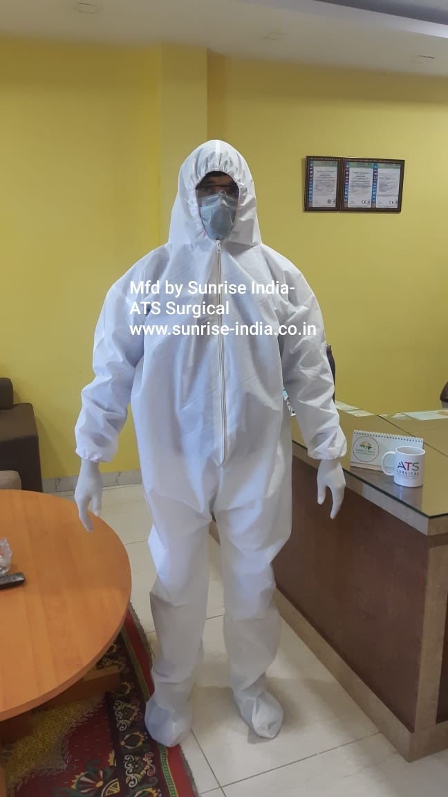 Non Woven Coverall Suit - 72 Inch X 61 Inch | Disposable, Waterproof, Shrink Resistant, Elastic Cuff, Front Zipper, Attached Hood, And Shoes Cover