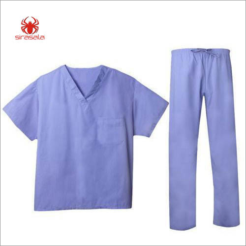 Surgical Scrub - Polyester Material, Various Sizes, Blue Color - Two Slash Pockets, Cell Phone Pocket, Extra Right Leg Pocket