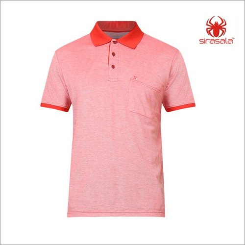Mens Plain T Shirts - Cotton, Sizes S-XL, Pink Color, Short Sleeves, Regular Fit - Premium Quality, Classic Ribbed Cuffs