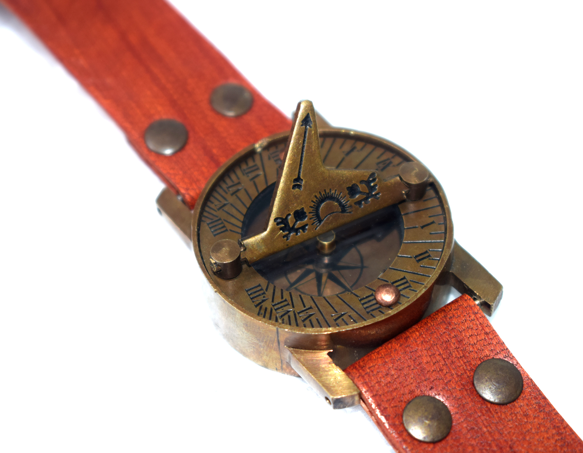 Handmade Brass Nautical Compass - 28 Cm Length 4 Cm Diameter | Antique Finish Collectible Pocket Handwatch Design