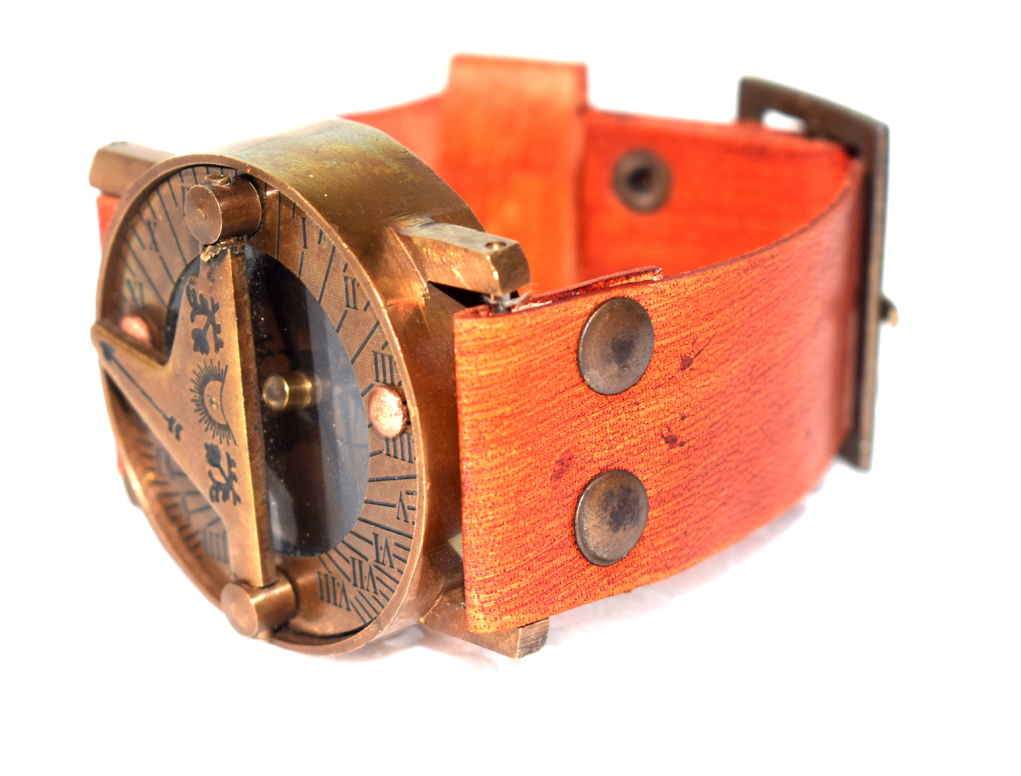 Handmade Brass Nautical Compass - 28 Cm Length 4 Cm Diameter | Antique Finish Collectible Pocket Handwatch Design