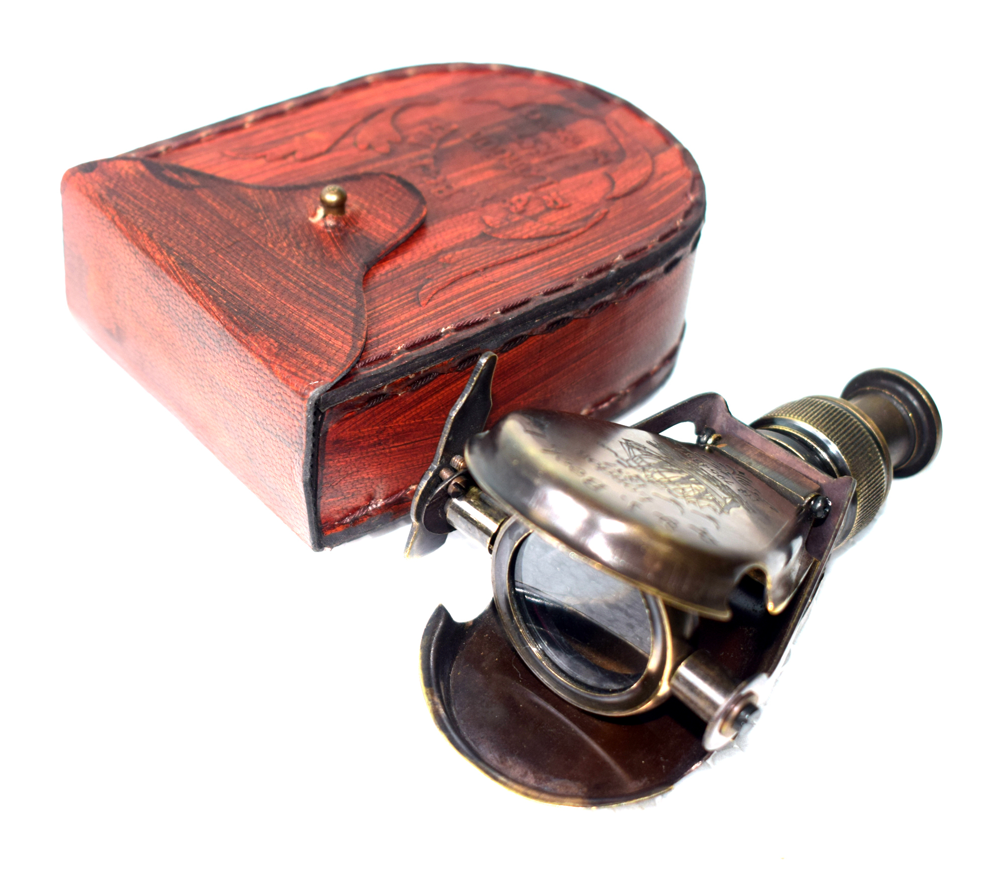 Antique Finish Nautical Binocular With Case
