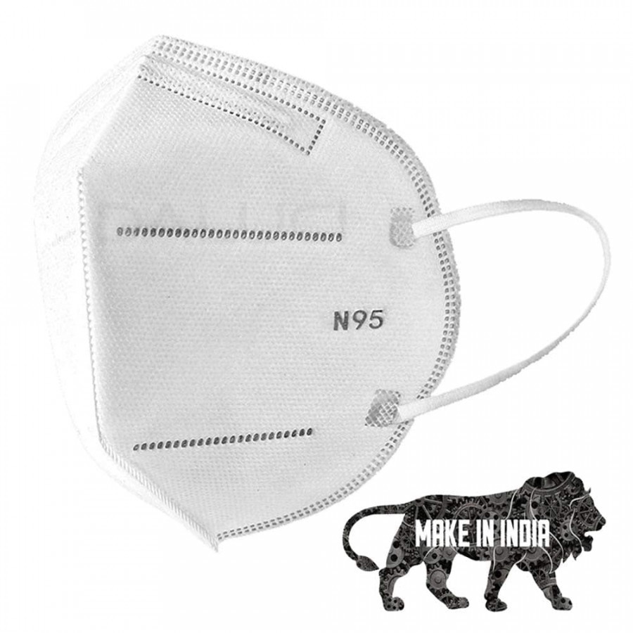 3 Layer Face Mask - Non-woven Fabric, Standard Size, White Color | Elastic Head Loops, Breathable Protection Against Dust, Allergens, Splatter