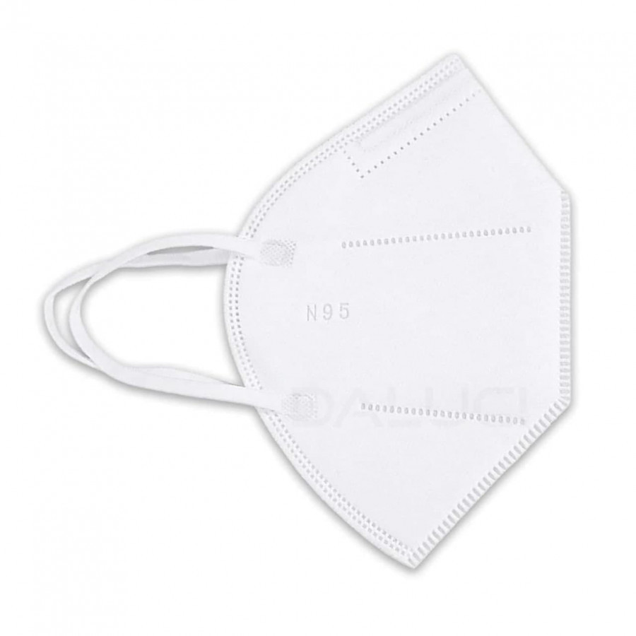 3 Layer Face Mask - Non-woven Fabric, Standard Size, White Color | Elastic Head Loops, Breathable Protection Against Dust, Allergens, Splatter