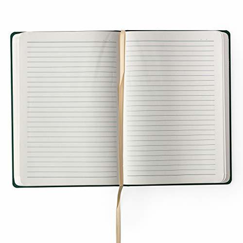 Features Include An Integrated Ribbon Bookmark Comma Weave - A5 Size - Hard Bound Notebook (Olive Green)