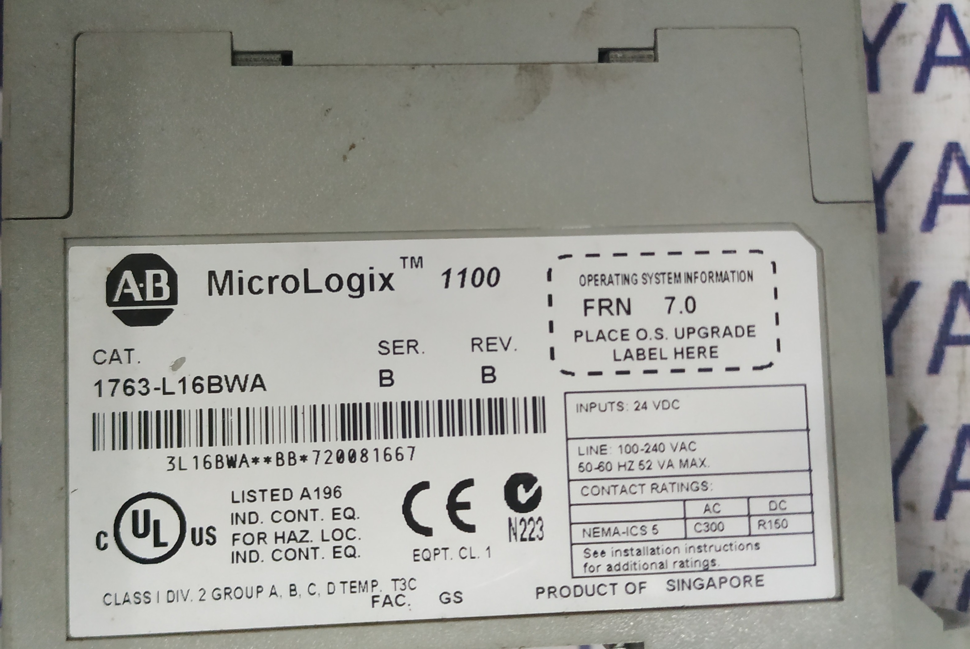 Allen-bradley Micrologix Controller 1763-l16bwa