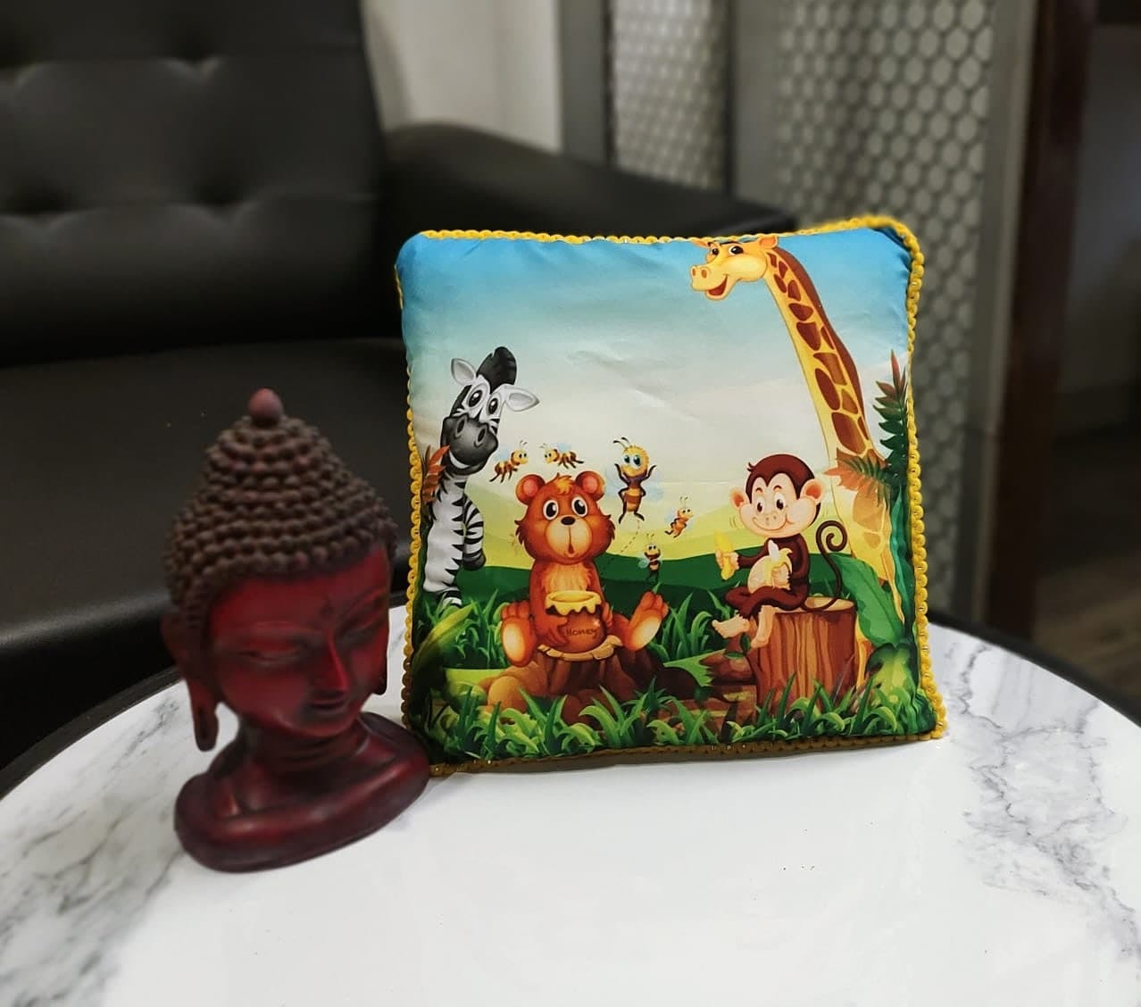 Jurassic Printed Cushion Cover With Filler Size 30*30cms