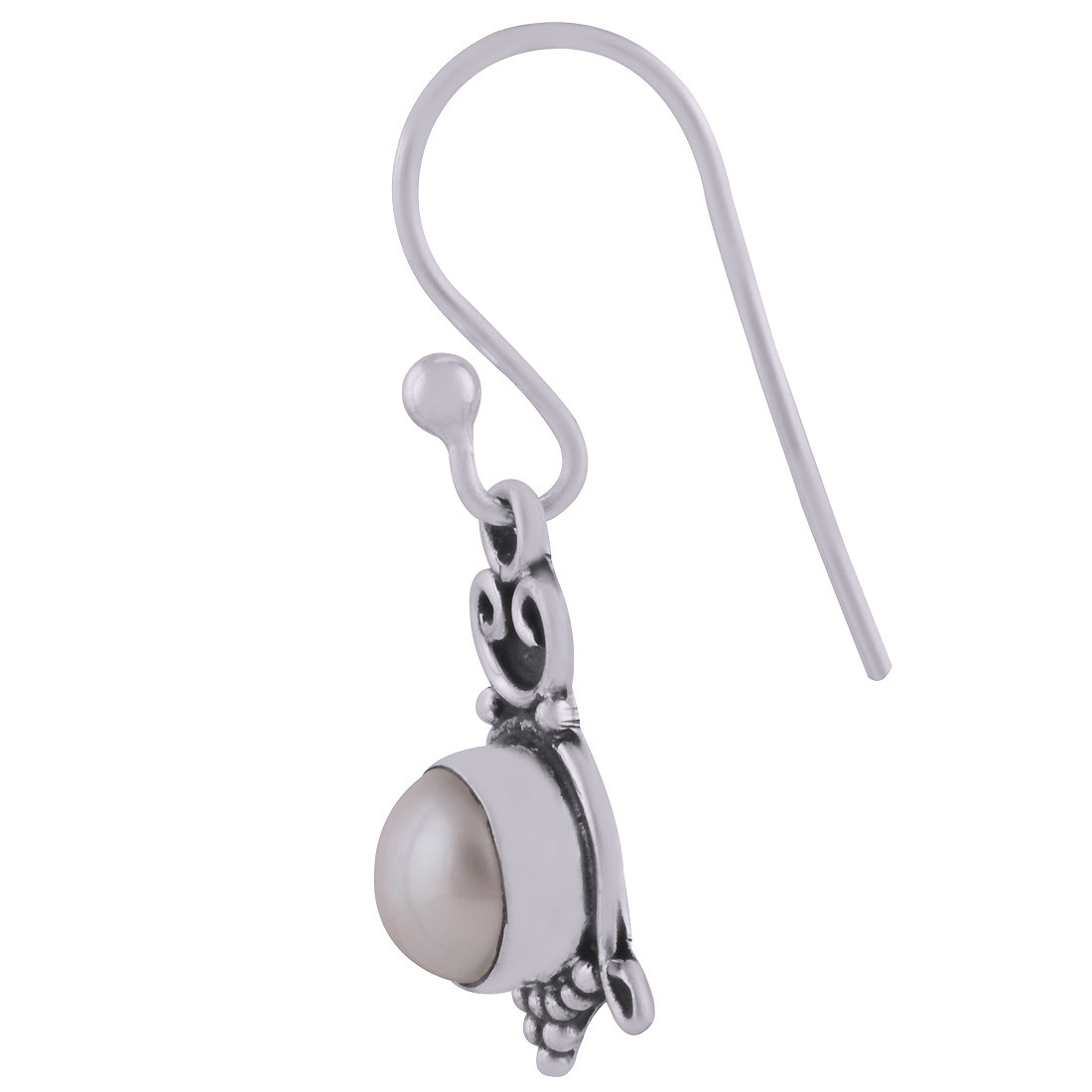 Pearl Natural Gemstone - 28mm Length X 11mm Width 925 Sterling Silver Dangle Earrings For Women
