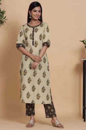 Dull Pista Kurta And Pant