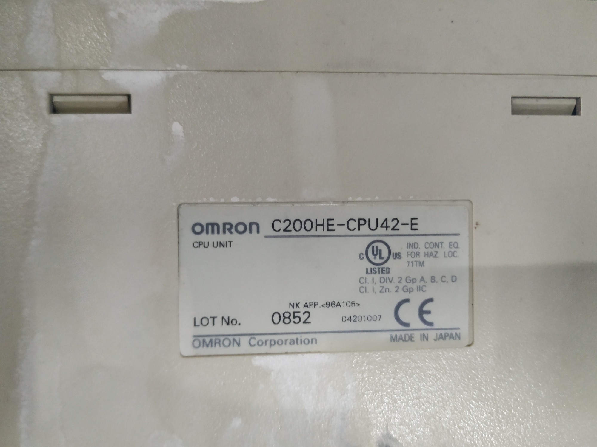 Omron Programmble Controllers C200he-cpu42-e