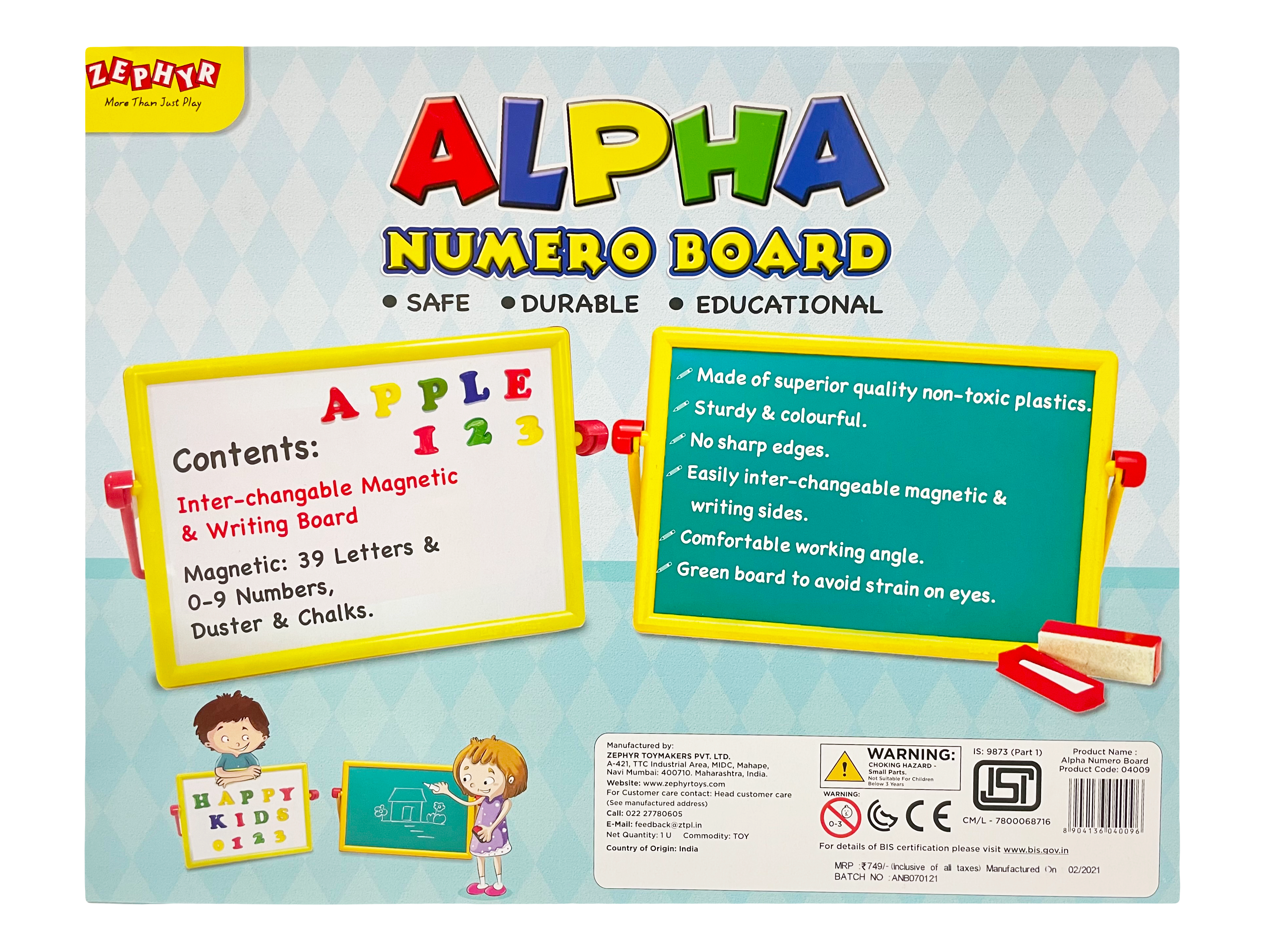 Multicolor Alpha Numero Board