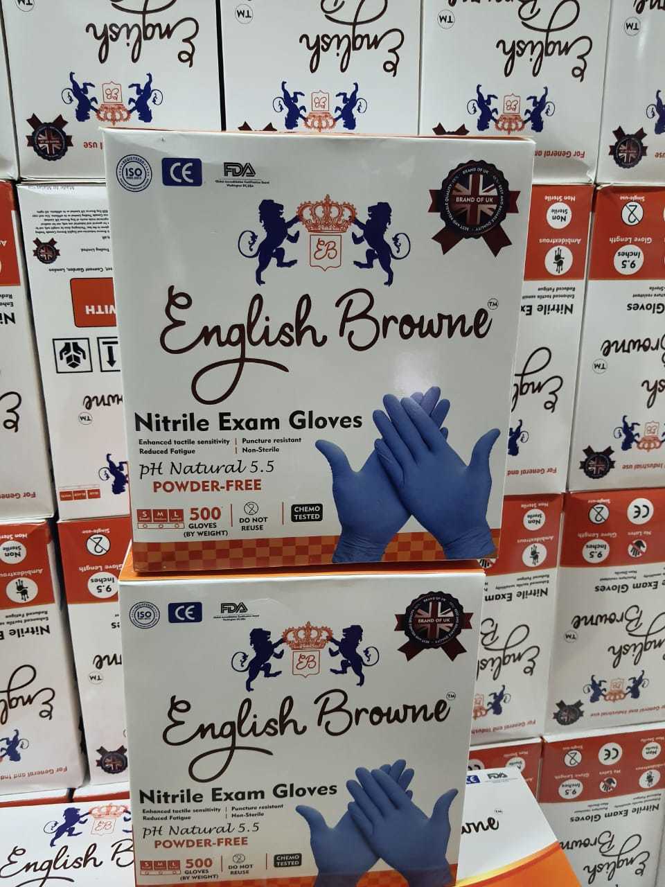 Latex Examination Gloves - Nitrile Material, 9.5 Inches Length, White Color | 100 Gloves/box, Ce Compliance, Ideal For Medical And Industrial Use