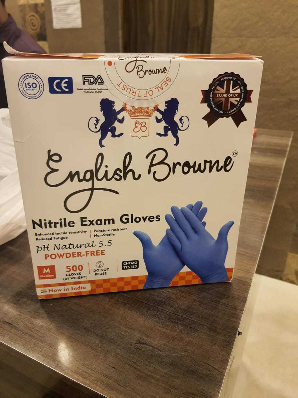 Latex Examination Gloves - Nitrile Material, 9.5 Inches Length, White Color | 100 Gloves/box, Ce Compliance, Ideal For Medical And Industrial Use