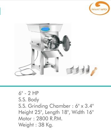 Wet Grinder - MS Body, S.S. 202 Gear Cover, S.S. 304 Bowl, 38 Kg Weight, 2800 RPM Motor | Manual Operation, 2 HP Power, Electric Powered