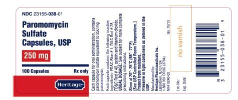 पारोमोमाइसिन सल्फेट कैप्सूल को ठंडी और सूखी जगह पर स्टोर करें.