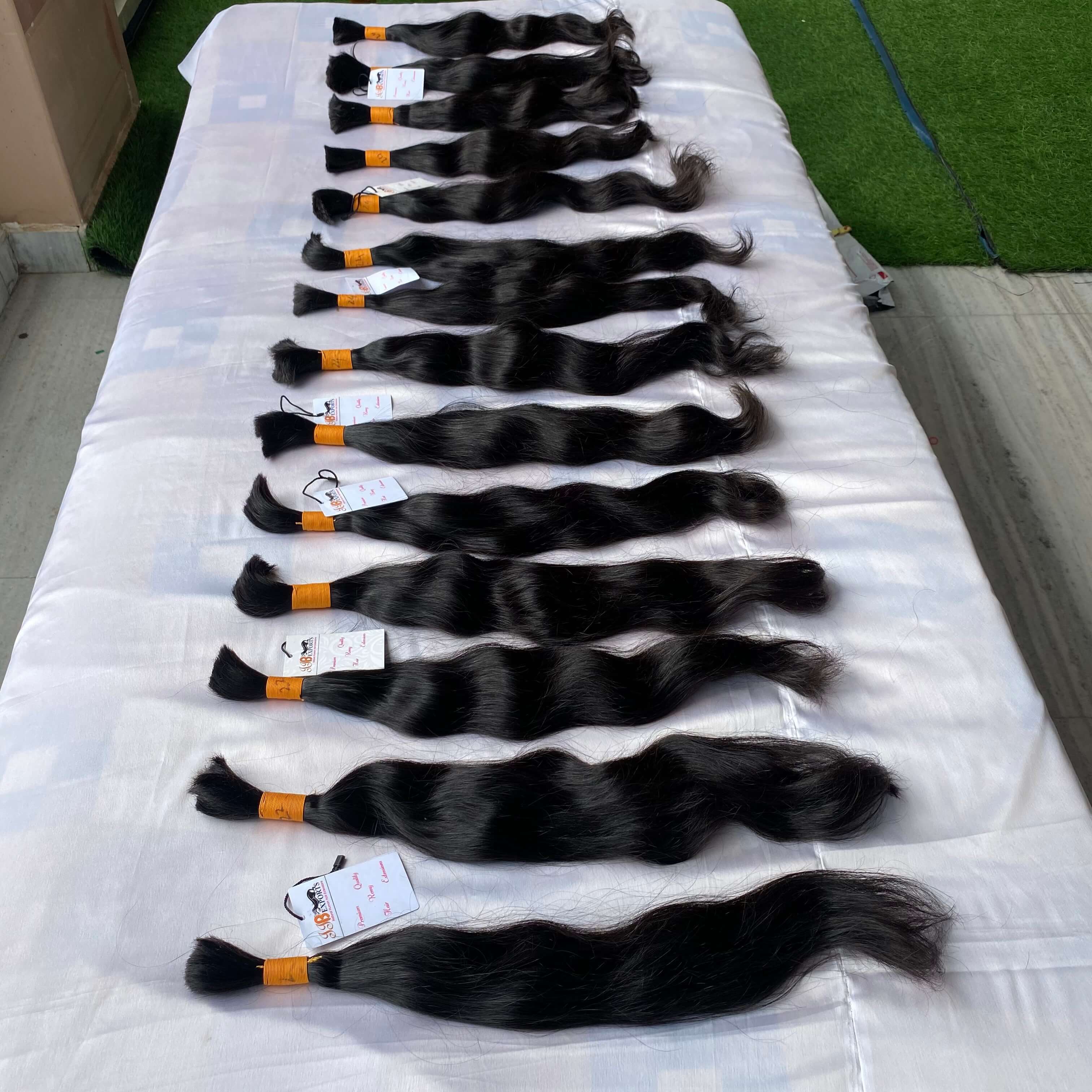 Best Quality Indian Unprocessed Raw Virgin Remy Human Bulk Hair - Color: Natural Black