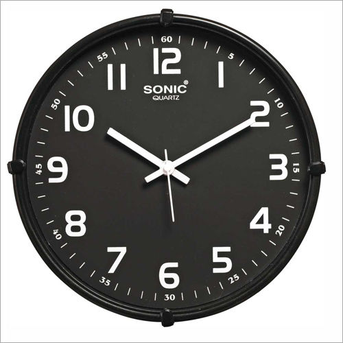 Black 12 Inch Round Wall Clocks