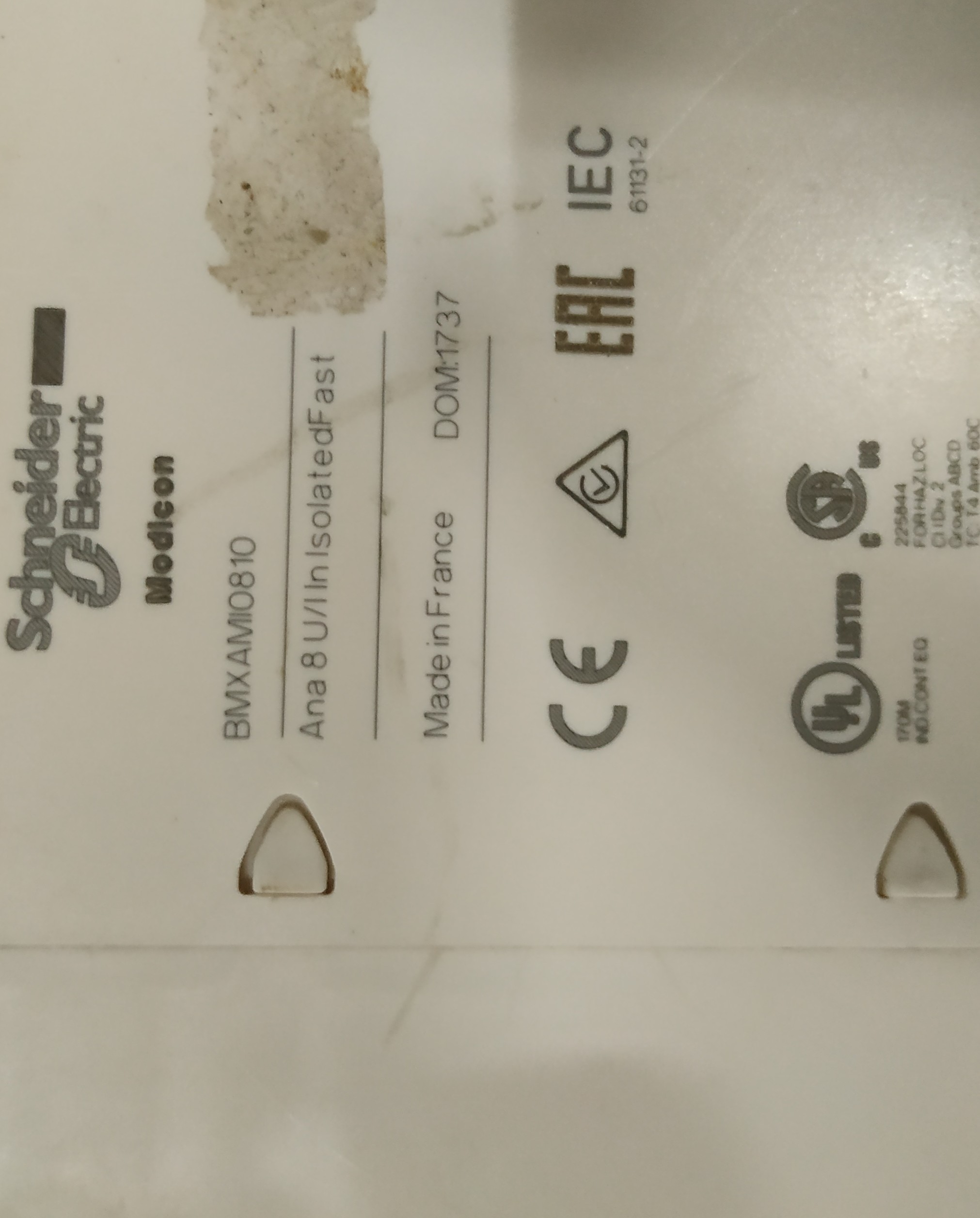 Schneider Modicon Isolated Analog Input Module Bmxami0810