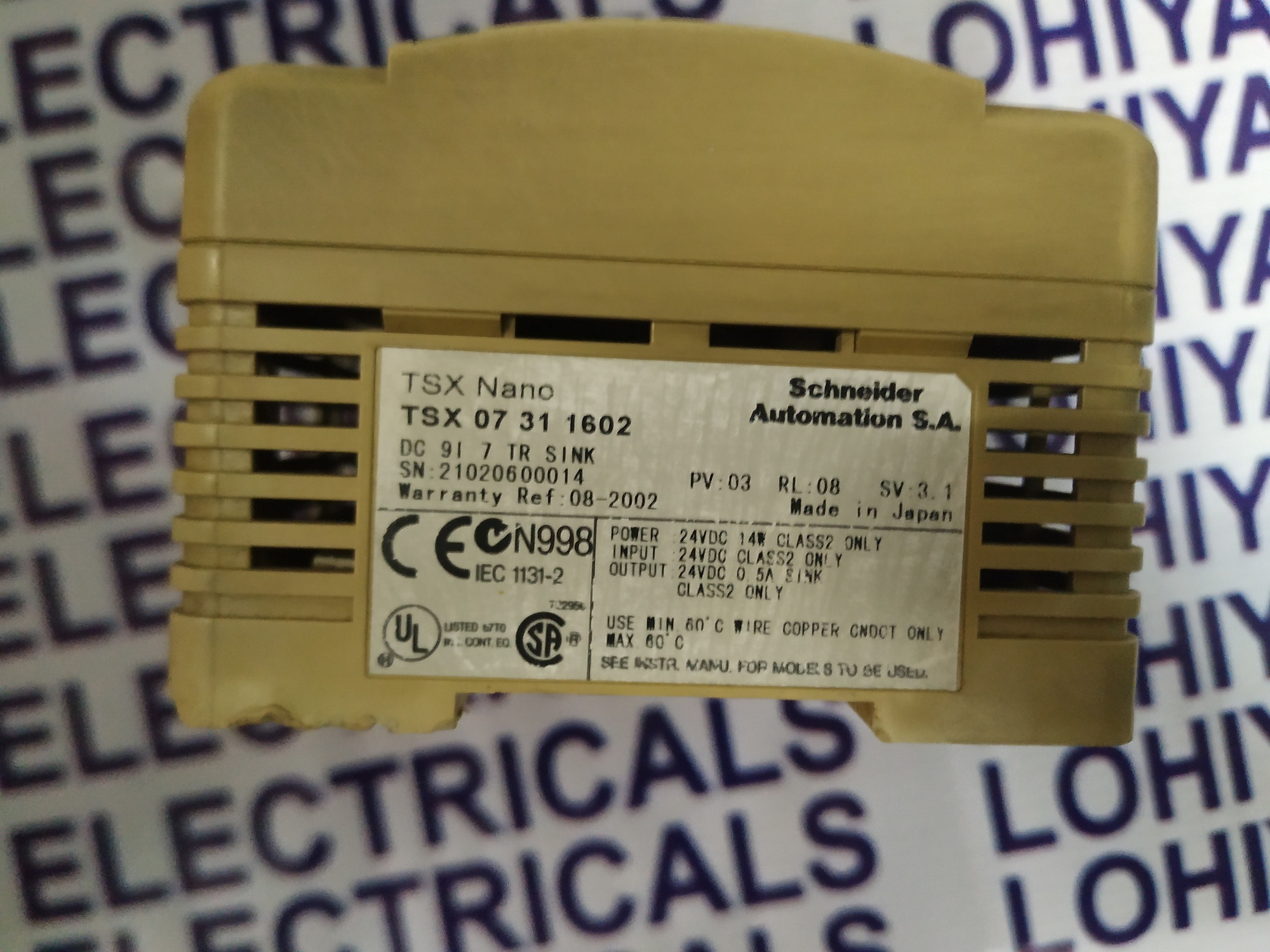 Schneider Telemecanique Nano Plc Tsx 07 31 1602