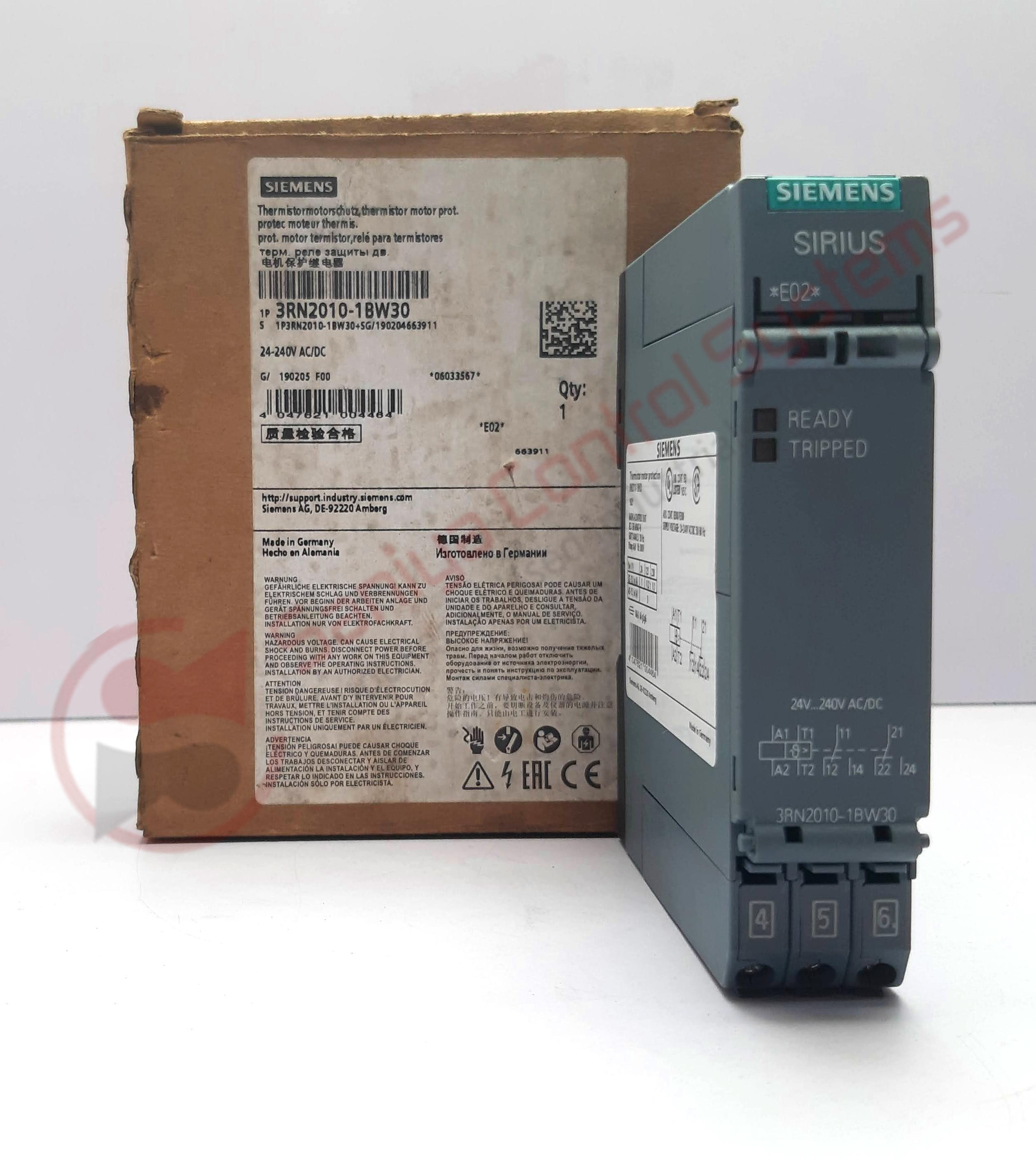 Grey Siemens 3rn2010-1bw30 Motor Starter Control
