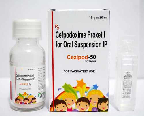 Wfi के साथ Cefpodoxime Proxetil 50 सूखी सिरप