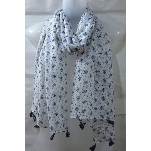 Chiffon Printed Fringes Scarves - Size: 70x180 cm | Custom Design, Machine Made, Printed Pattern, Medium Length, Daily Usage