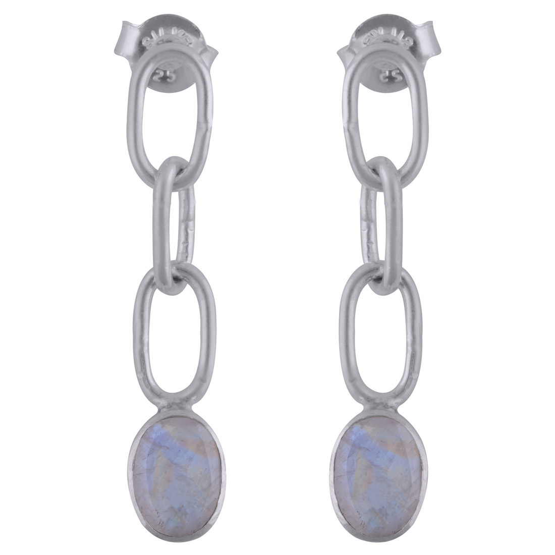 Garnet Natural Gemstone 925 Sterling Solid Silver Oval Cut Stone Handmade Stud Earrings Size: Length: 34 Mm X Width: 7 Mm