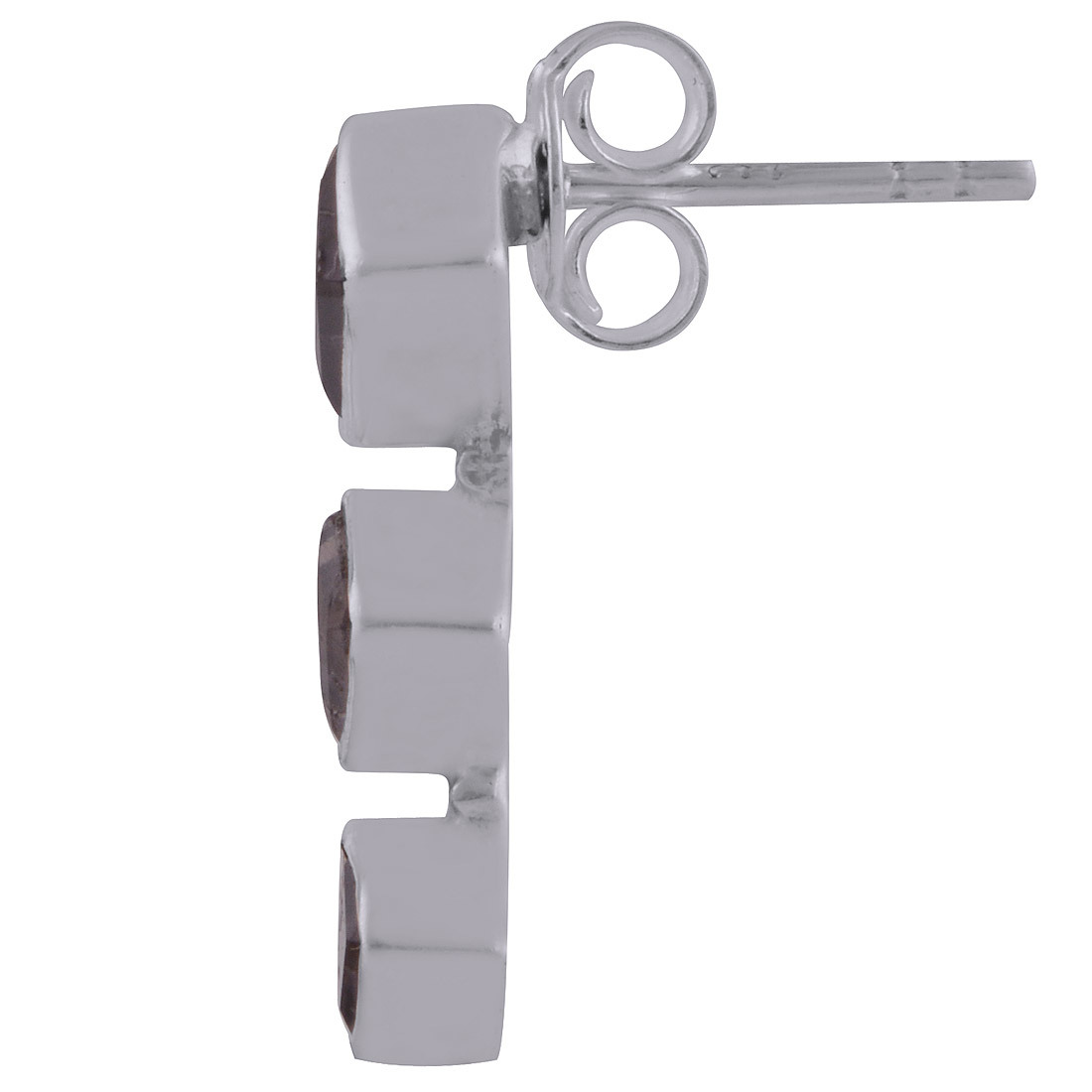 Amethyst Natural Gemstone 925 Sterling Solid Silver Square Cut Stone Handmade Stud Earrings Size: Length: 20 Mm X Width: 7 Mm