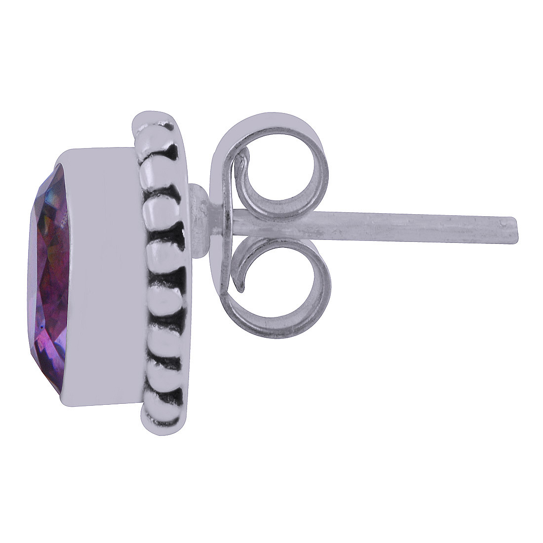 Amethyst Natural Gemstone 925 Sterling Solid Silver Oval Cut Stone Handmade Stud Earrings Gender: Women