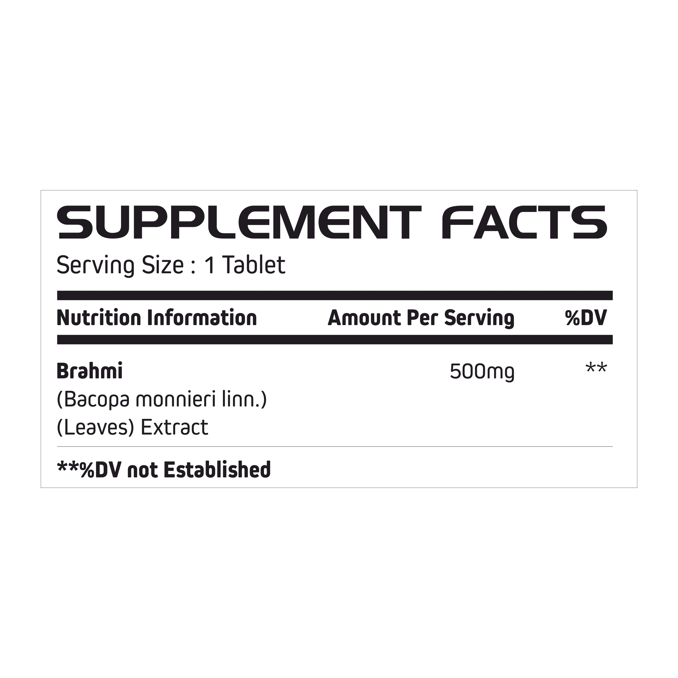 Brahmi Tablet Age Group: Adults