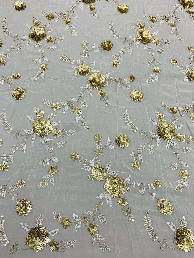 Washable Embroidery Viscose Georgette Fabric