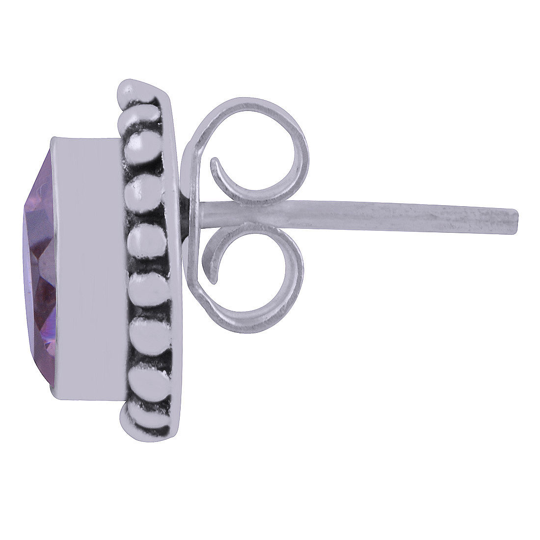 Amethyst Natural Gemstone 925 Sterling Solid Silver Pear Cut Stone Handmade Stud Earrings Size: Length: 12 Mm X Width: 9 Mm