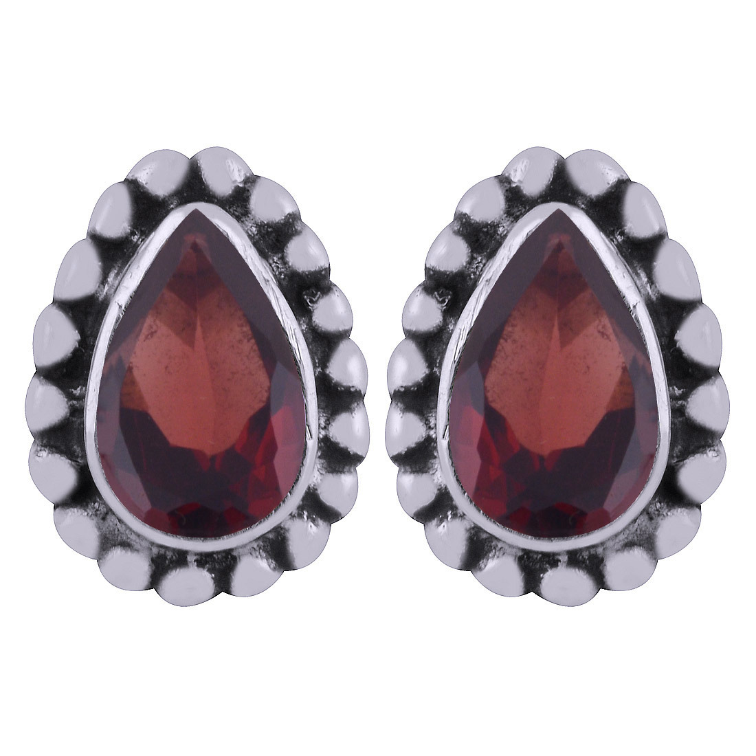 Amethyst Natural Gemstone 925 Sterling Solid Silver Pear Cut Stone Handmade Stud Earrings Size: Length: 12 Mm X Width: 9 Mm