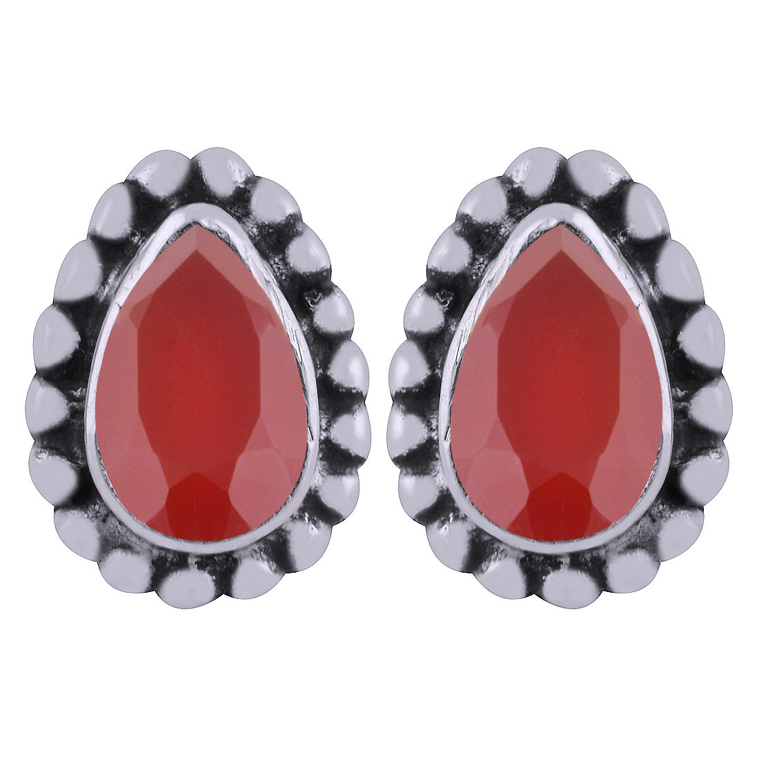 Amethyst Natural Gemstone 925 Sterling Solid Silver Pear Cut Stone Handmade Stud Earrings Size: Length: 12 Mm X Width: 9 Mm