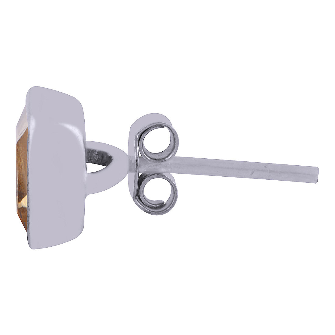Citrine Natural Gemstone 925 Sterling Solid Silver Square Cut Stone Handmade Stud Earrings Gender: Women