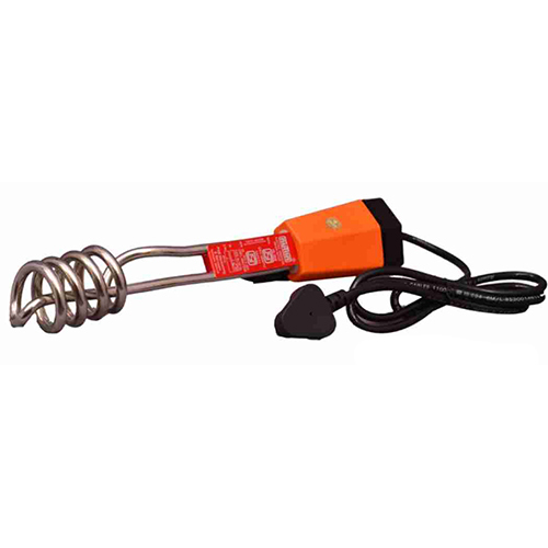 Copper Immersion Rod - 1000 Watts, 30 cm Length | Stainless Steel, 220-240 Volts, 1.5m Cord, Orange Color, Lightweight at 0.5 kg