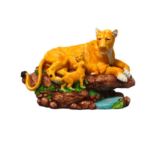 Yellow Polyresin Lion Figurine