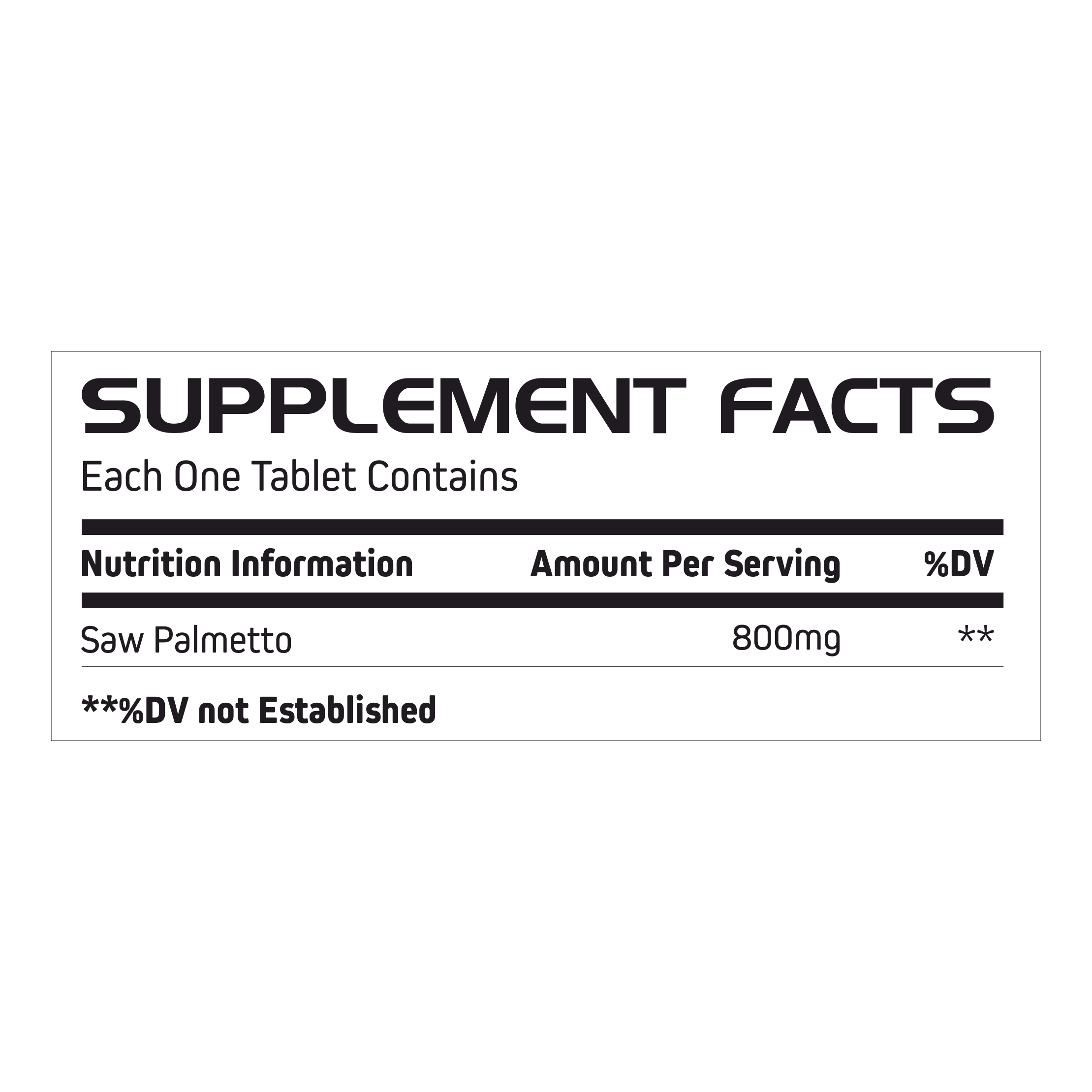 Saw Palmetto Tablet Age Group: Adults