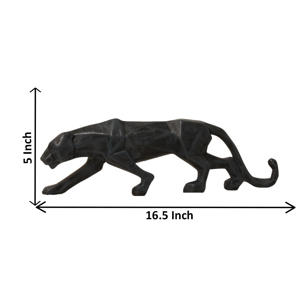 Multicolour Metallic Color Polyresin Panther, Jaguar Statue