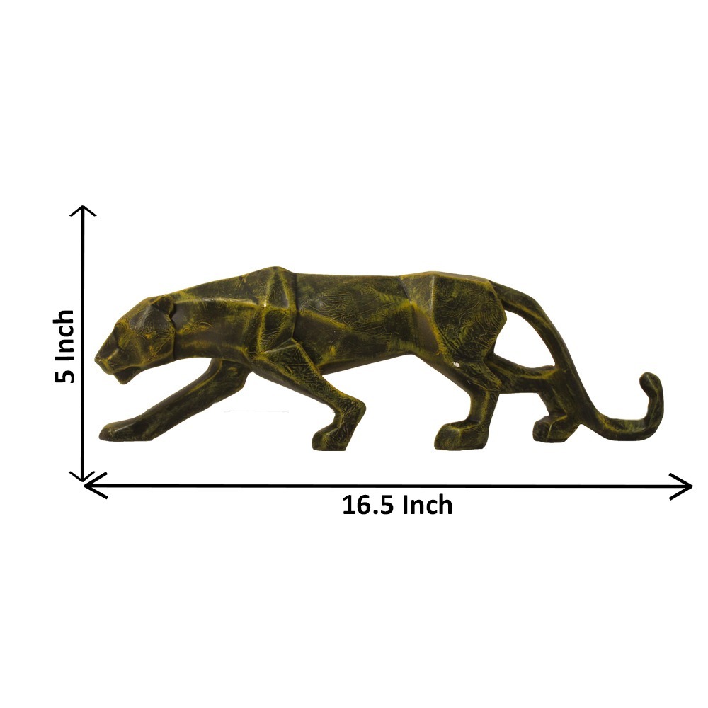 Multicolour Metallic Color Polyresin Panther, Jaguar Statue