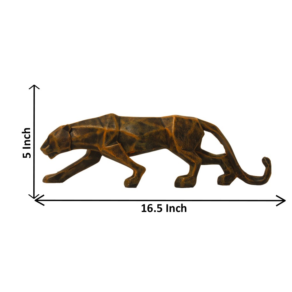 Multicolour Metallic Color Polyresin Panther, Jaguar Statue