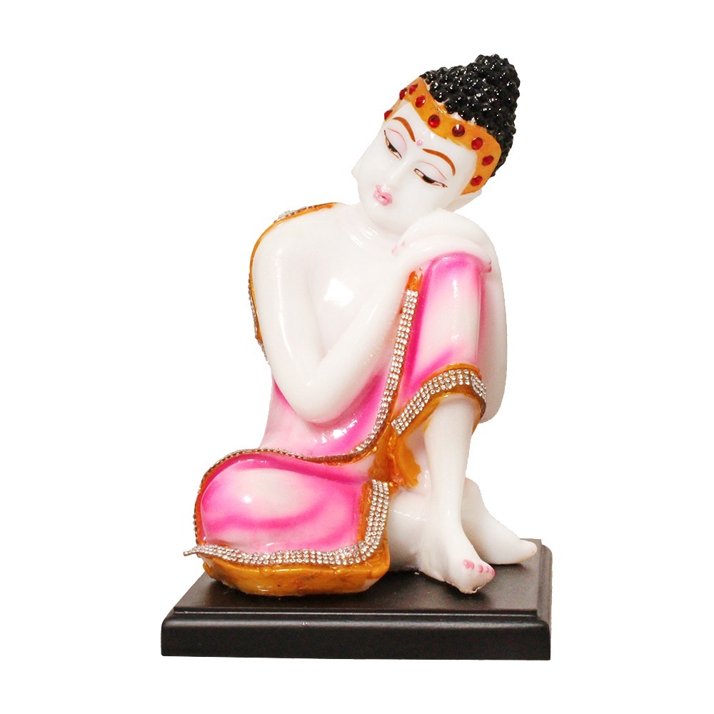 Multicolor Resting Buddha Polyresin Statue