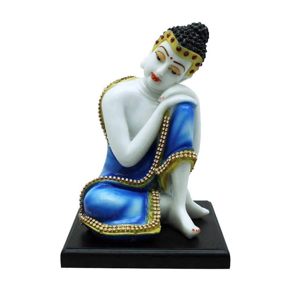 Multicolor Resting Buddha Polyresin Statue