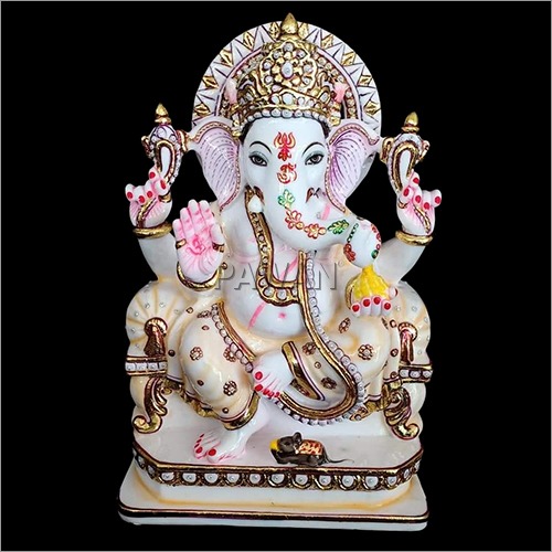 पर्यावरण के अनुकूल संगमरमर की श्री गणेश प्रतिमा