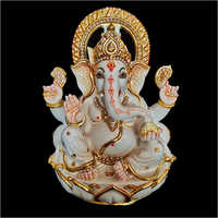 पर्यावरण के अनुकूल संगमरमर के रंग की गणपति प्रतिमा