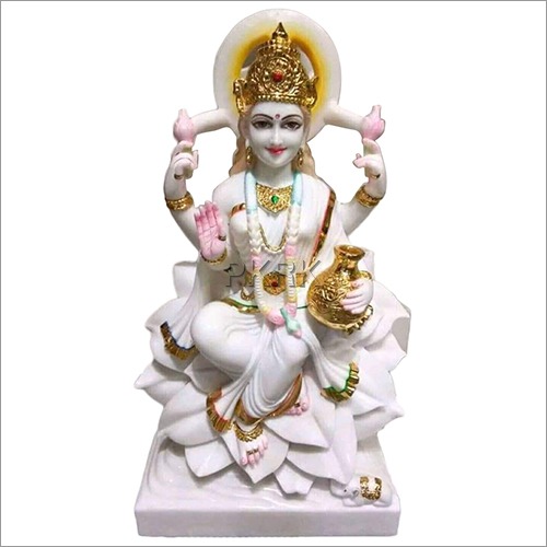 Indian Marble White Divine Laxmi Statue