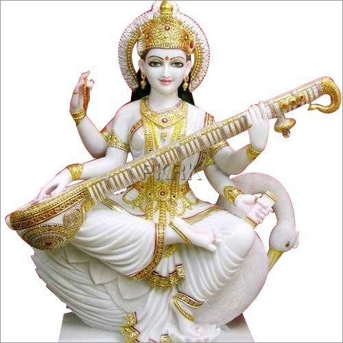 पर्यावरण के अनुकूल संगमरमर की धूल सरस्वती देवी प्रतिमा