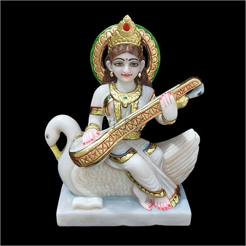 Indian Marble Goddess Saraswati Devi Statue