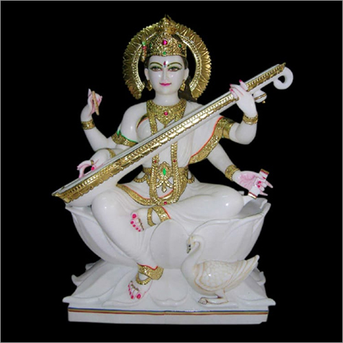 Indian Marble Fancy Saraswati Devi Statue